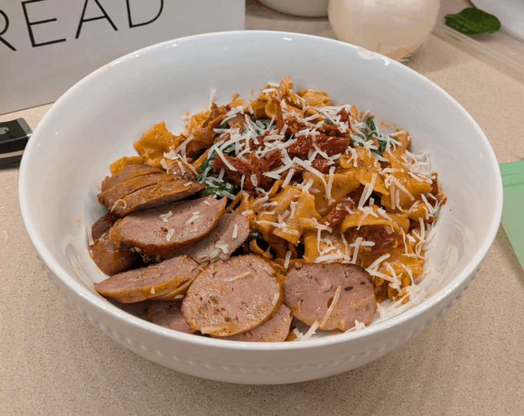 Pappardelle in a sundried tomato cream sauce