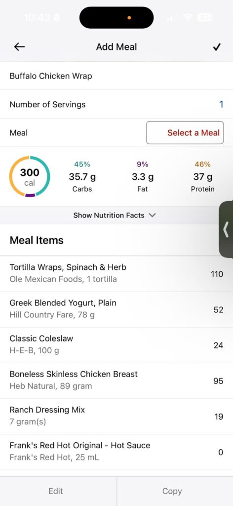 Buffalo chicken wrap