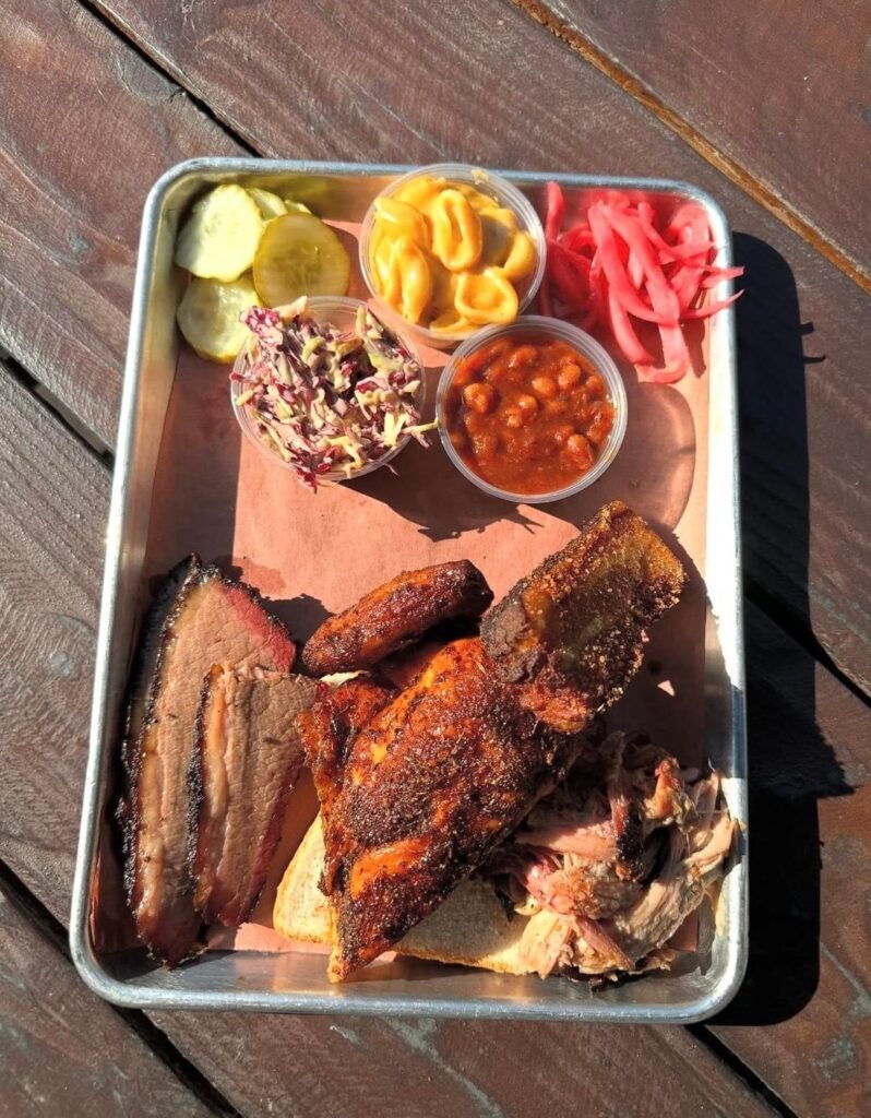 Texas style tray, everything smoked low and slow. Meat coma incoming