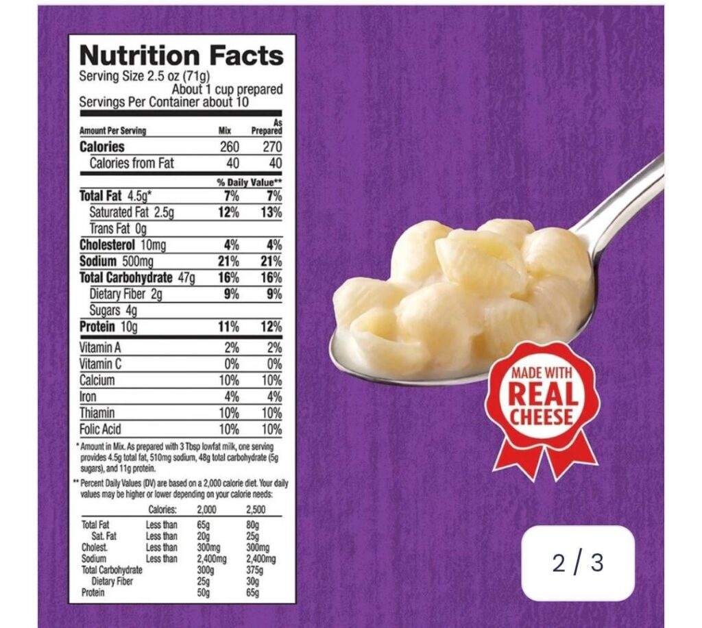 Need help with this american nutritional label