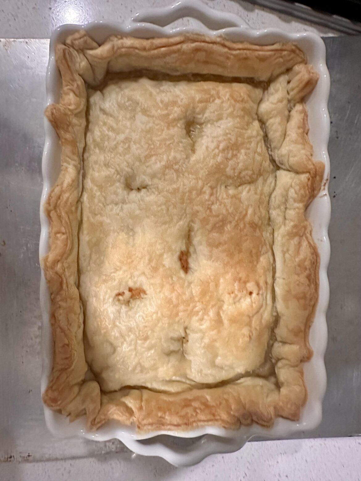 I made chicken pot pie with a puff pastry crust.
