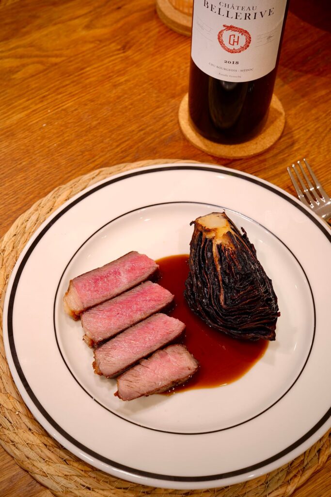 Sirloin on the Bone, Roasted Red Cabbage