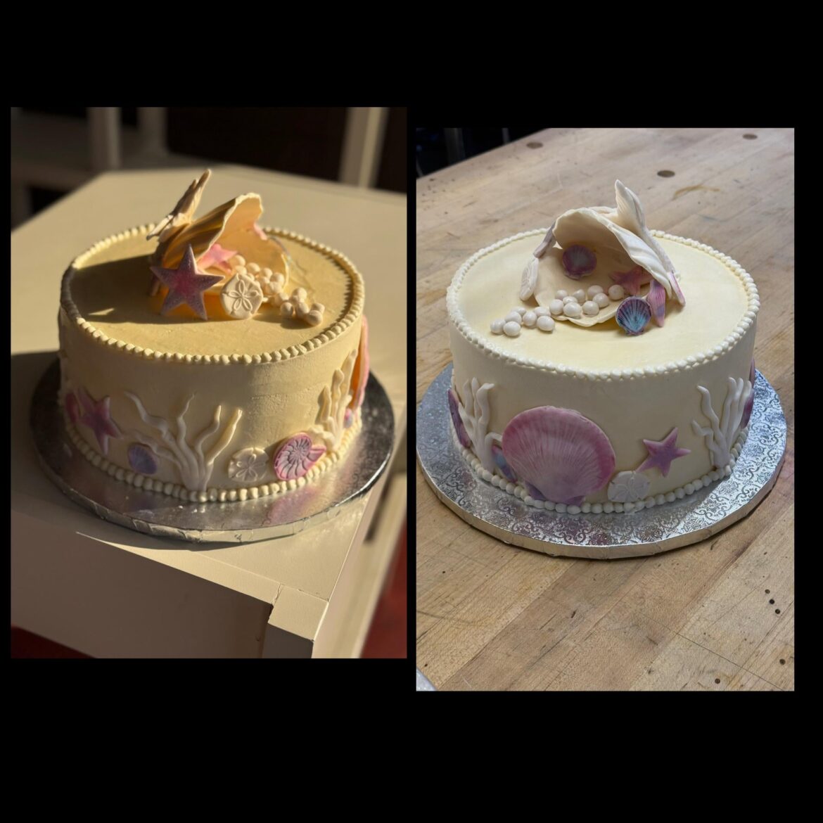 Beachy cake - all decorations are edible