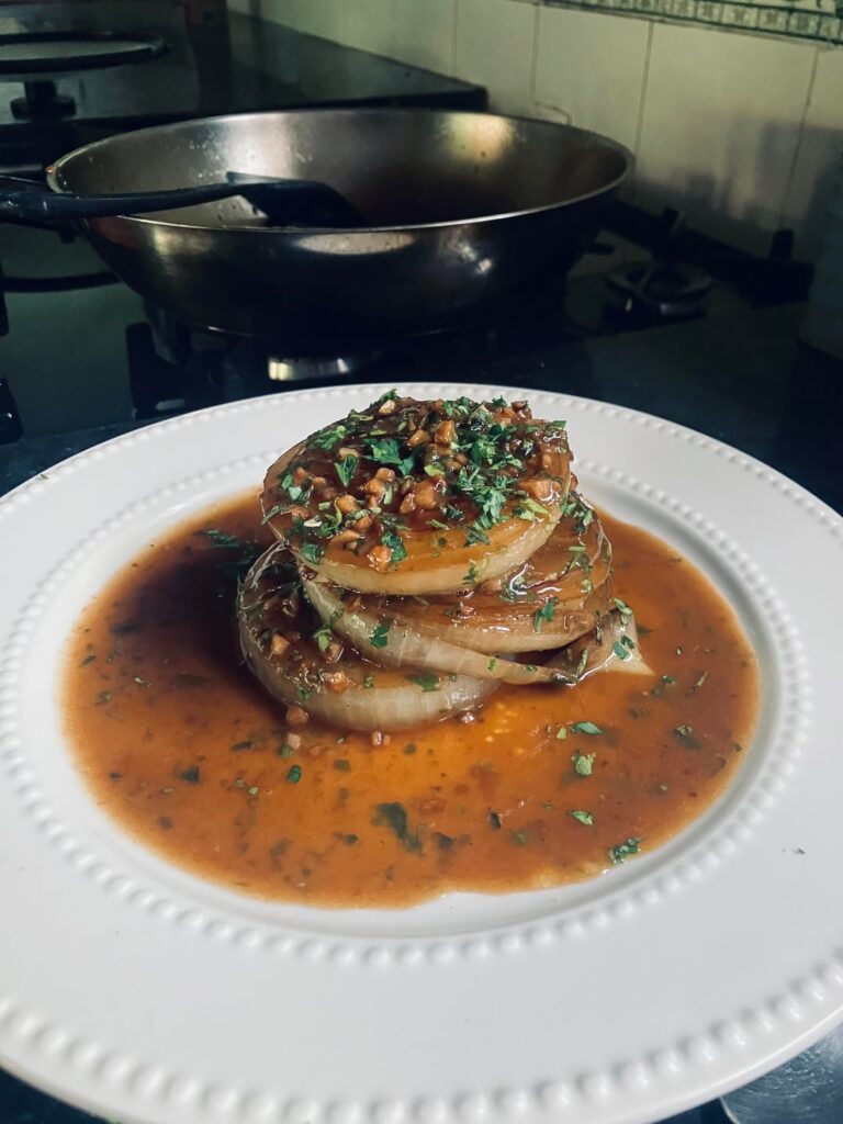 Made onion steaks for lunch