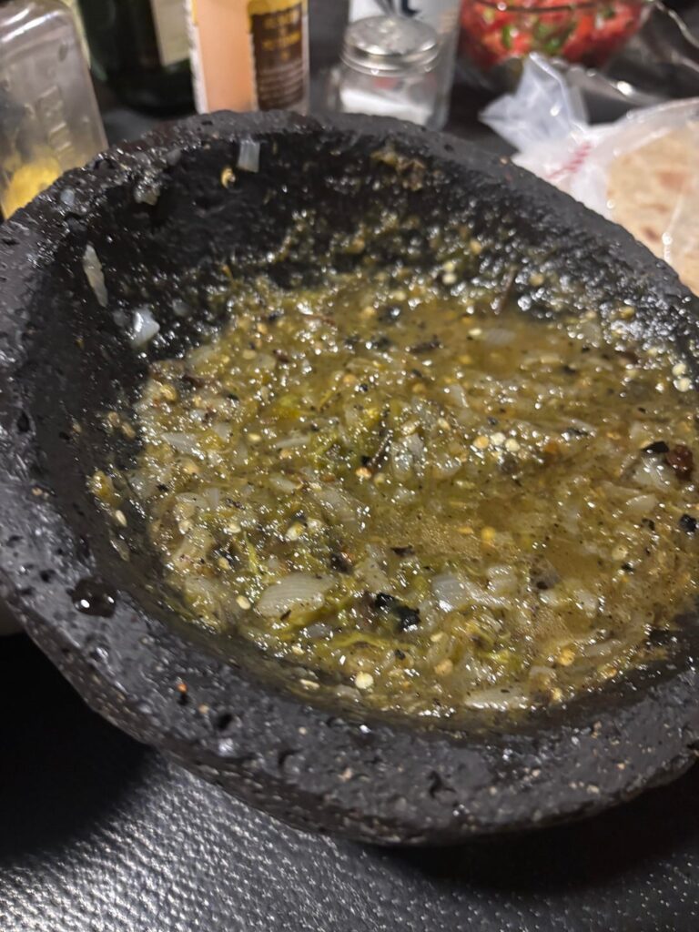 Burnt serranos salsa