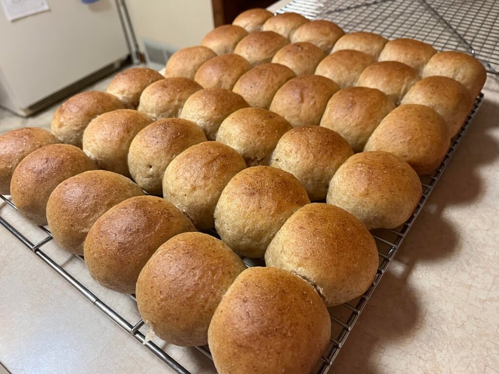 I made honey wheat rolls for a bake sale tomorrow and am proud of how uniform they are