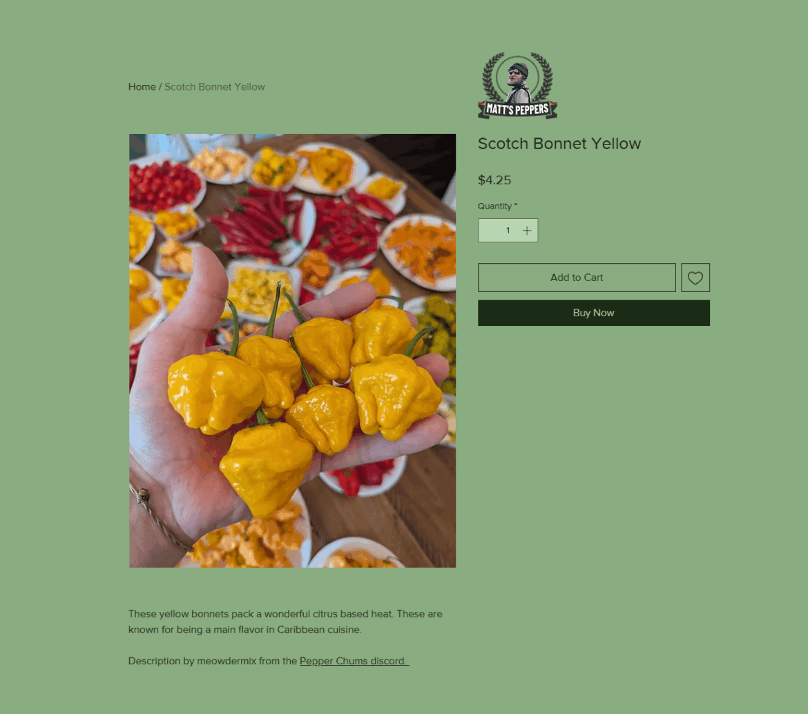 Am I crazy or is this a Jamaican mushroom and not a scotch bonnet? I wish I could see a better view of the calyx.