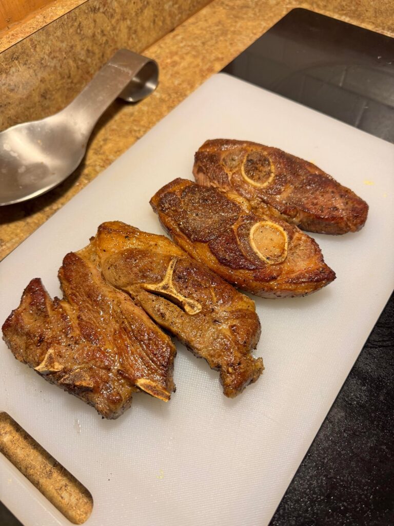 Lamb Shoulder Chop 130°f for 3.5hrs