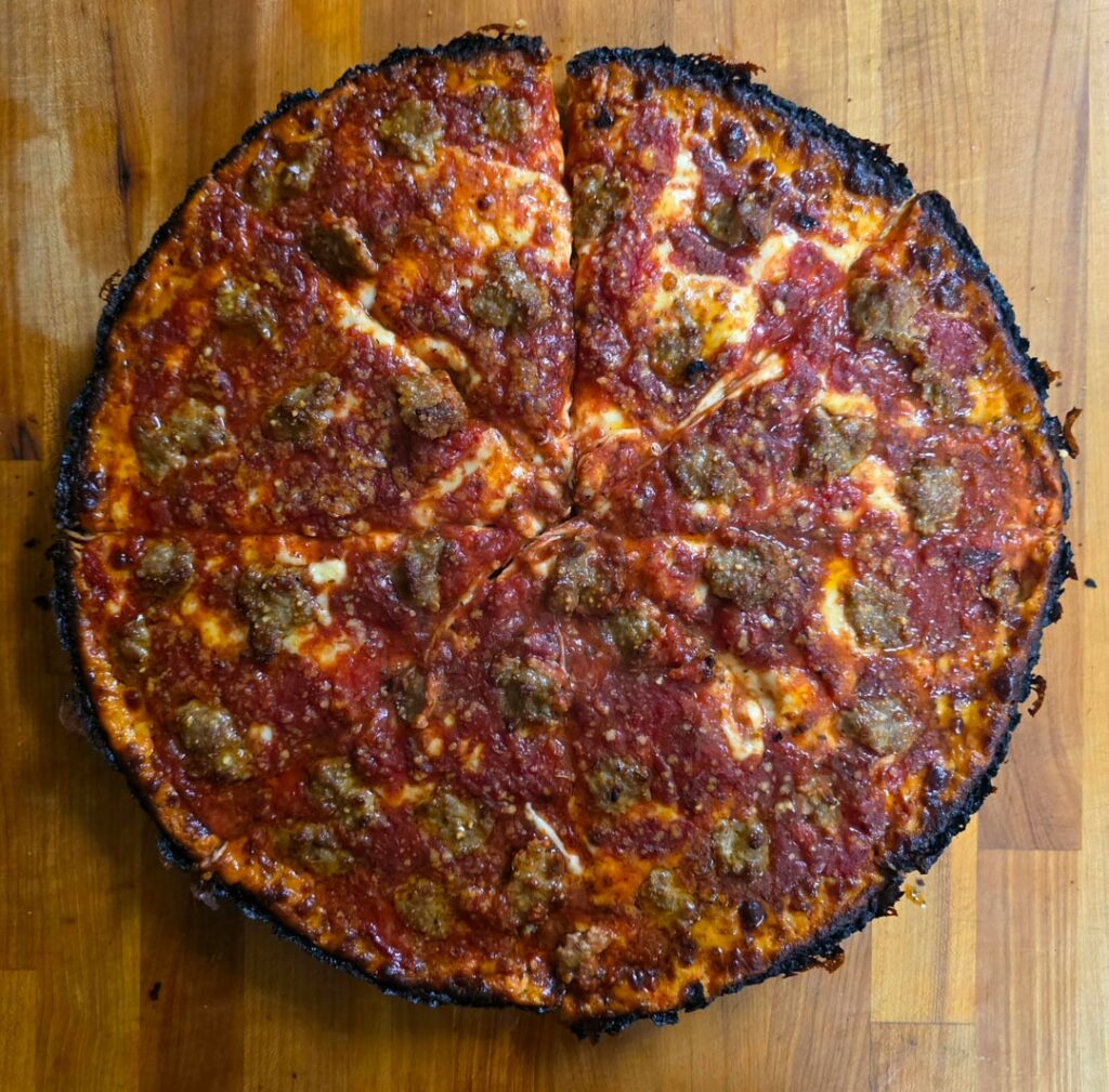 [Homemade] Sausage Chicago Pan Pizza