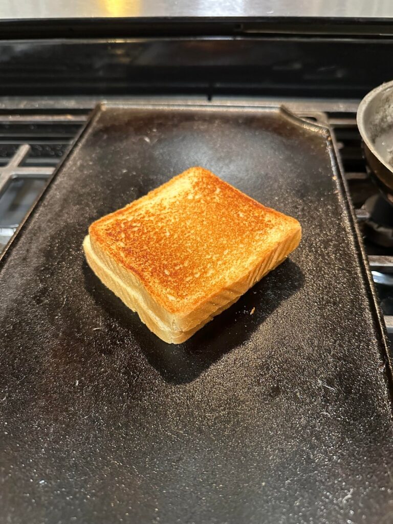 On the griddle: Vermont cheddar on white