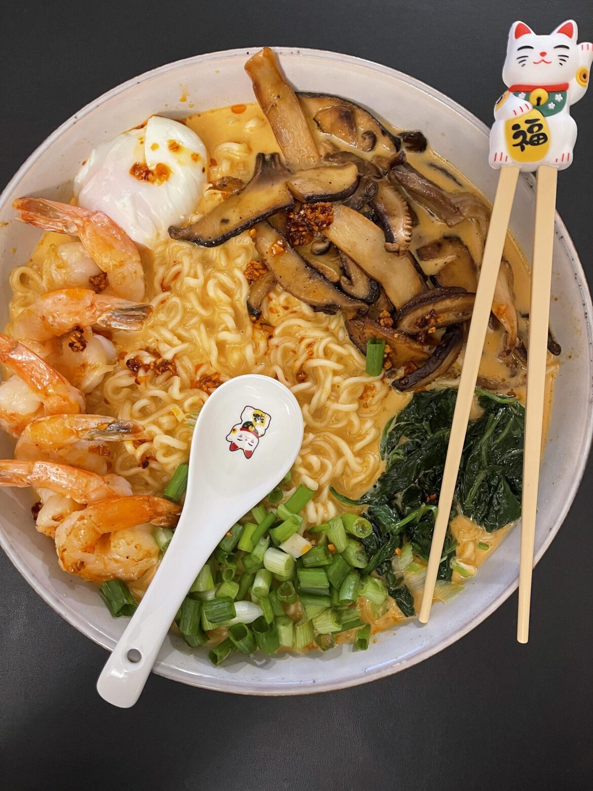 Homemade shrimp ramen