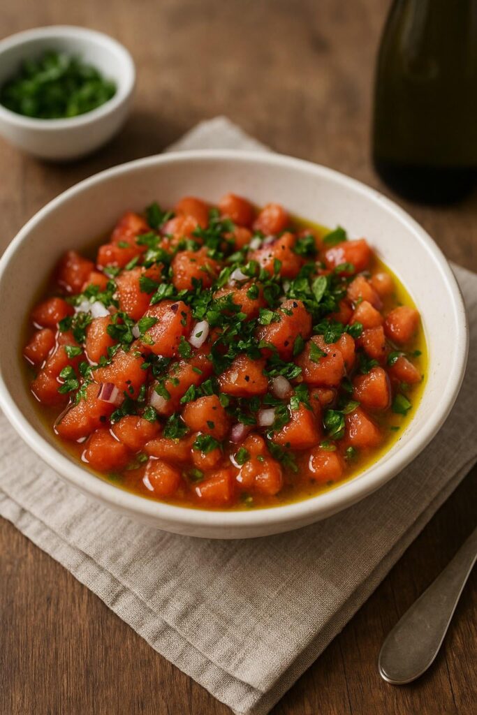 Simple Moroccan Tomato & Olive Oil Salad