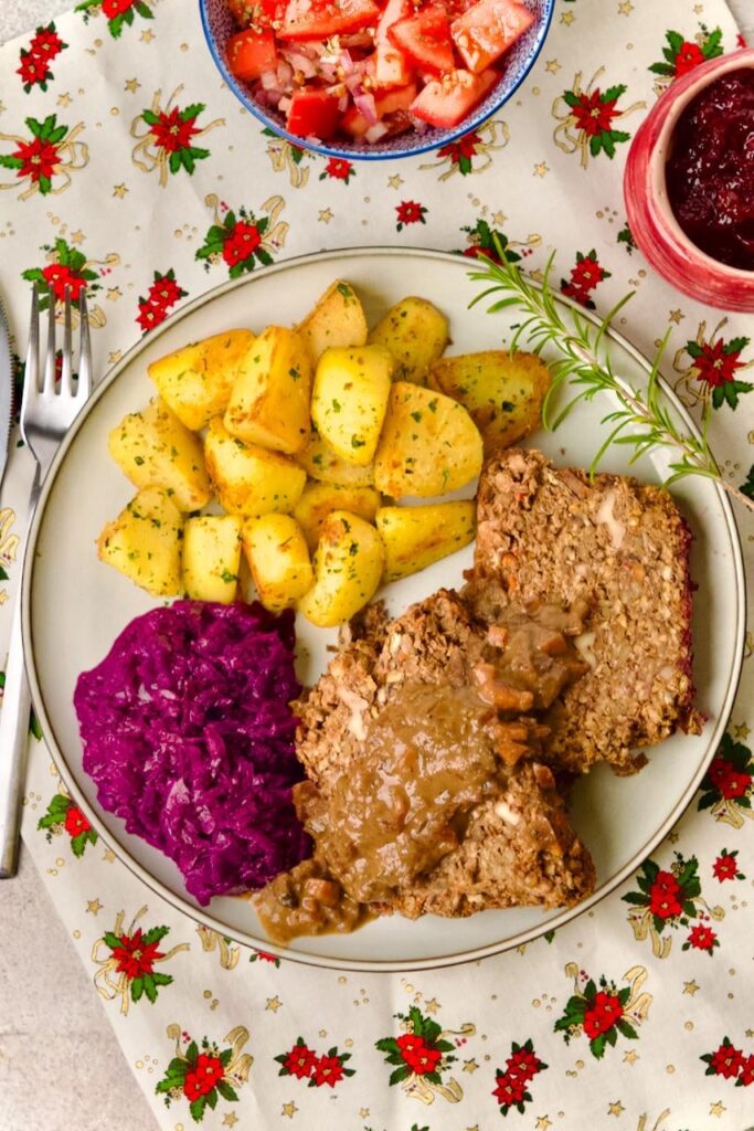 My Vegan Lentil Loaf is a hit at my family's Christmas dinner