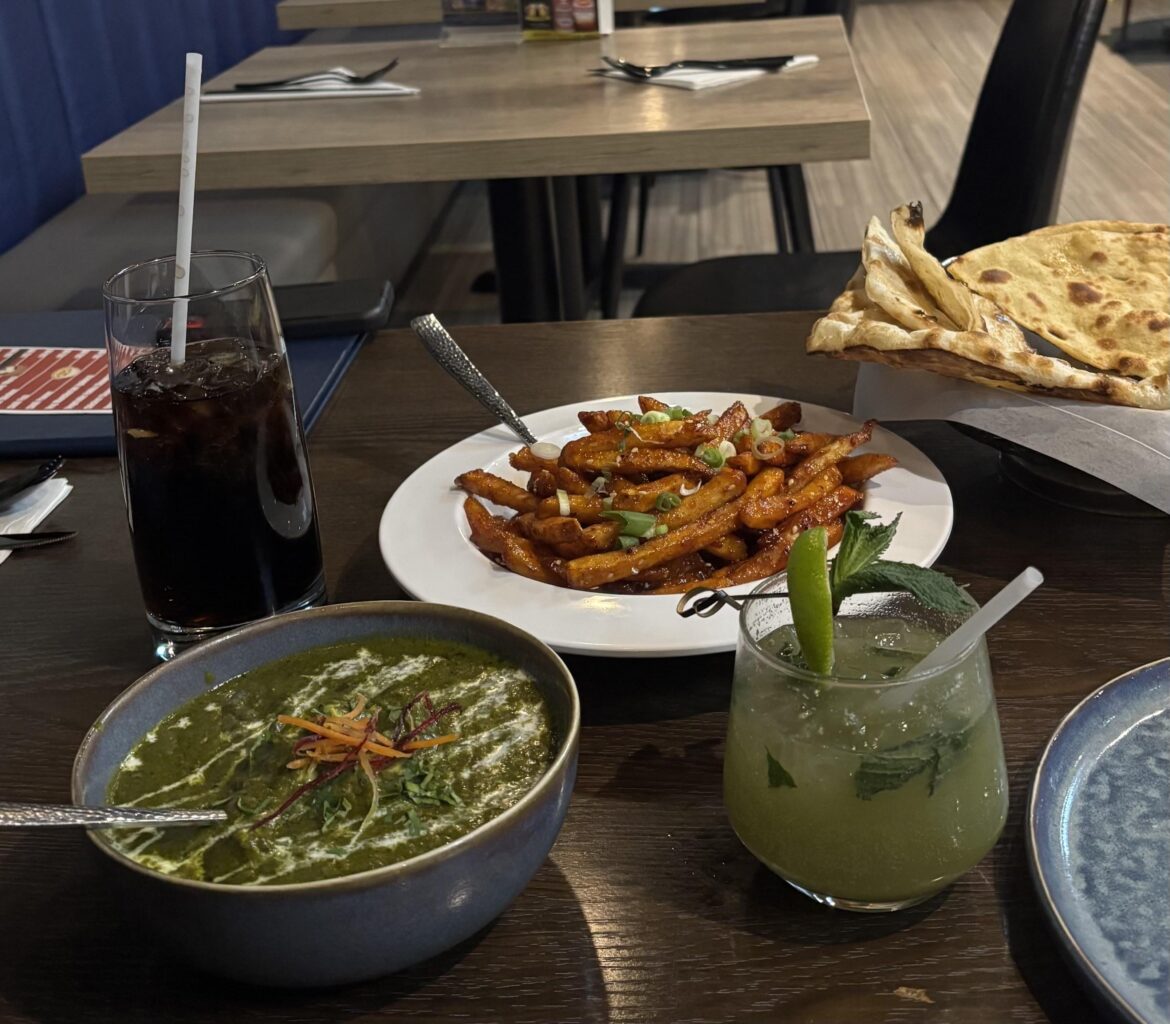 Saag Paneer, Roti, Butter Naan and Chilli Honey Potato @Raahi Indian Kitchen near St. Clair West Stn