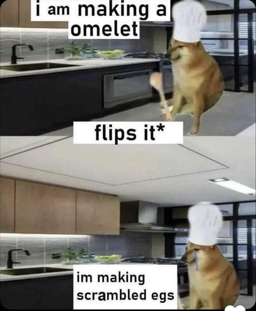 Family asked for leftover holiday ham omelettes….