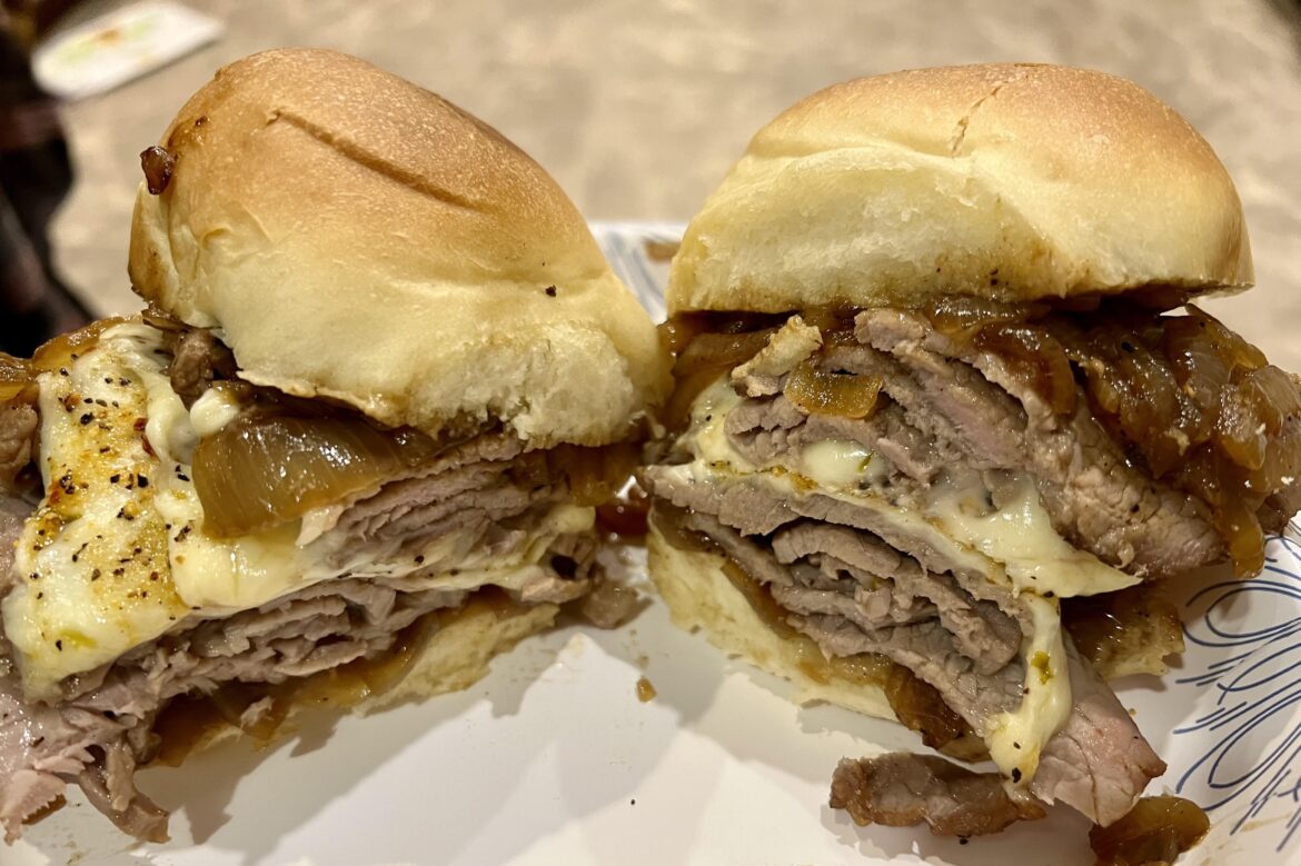 Leftover prime rib sliders