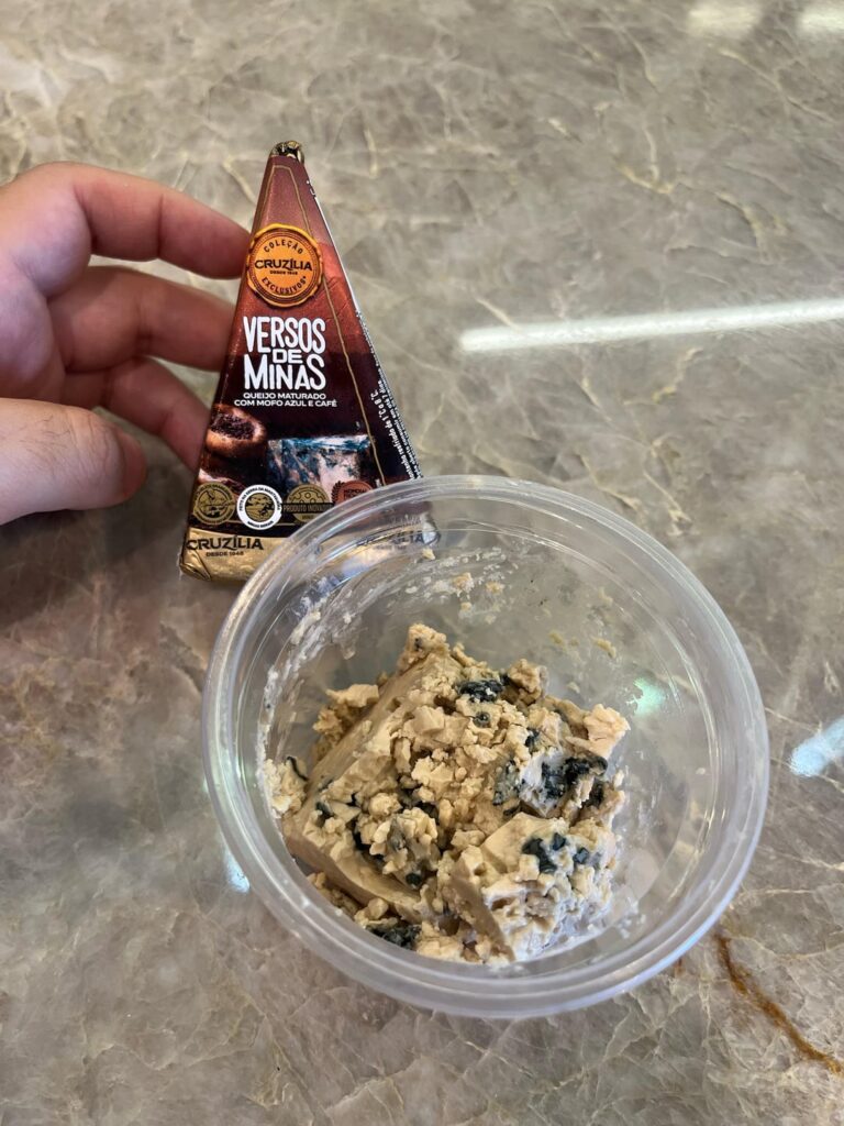 Blue cheese with coffe