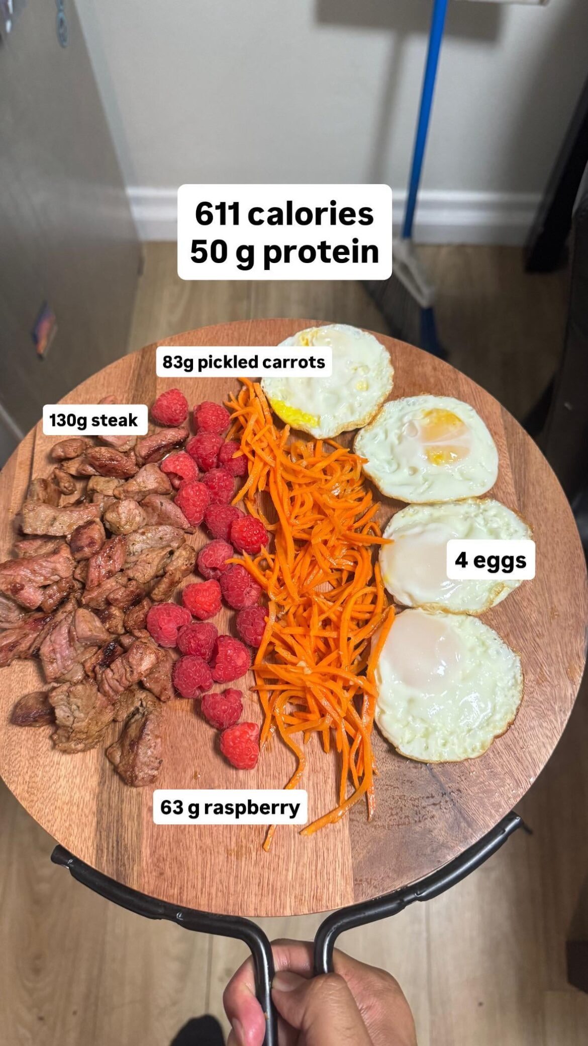 Steak and raspberries