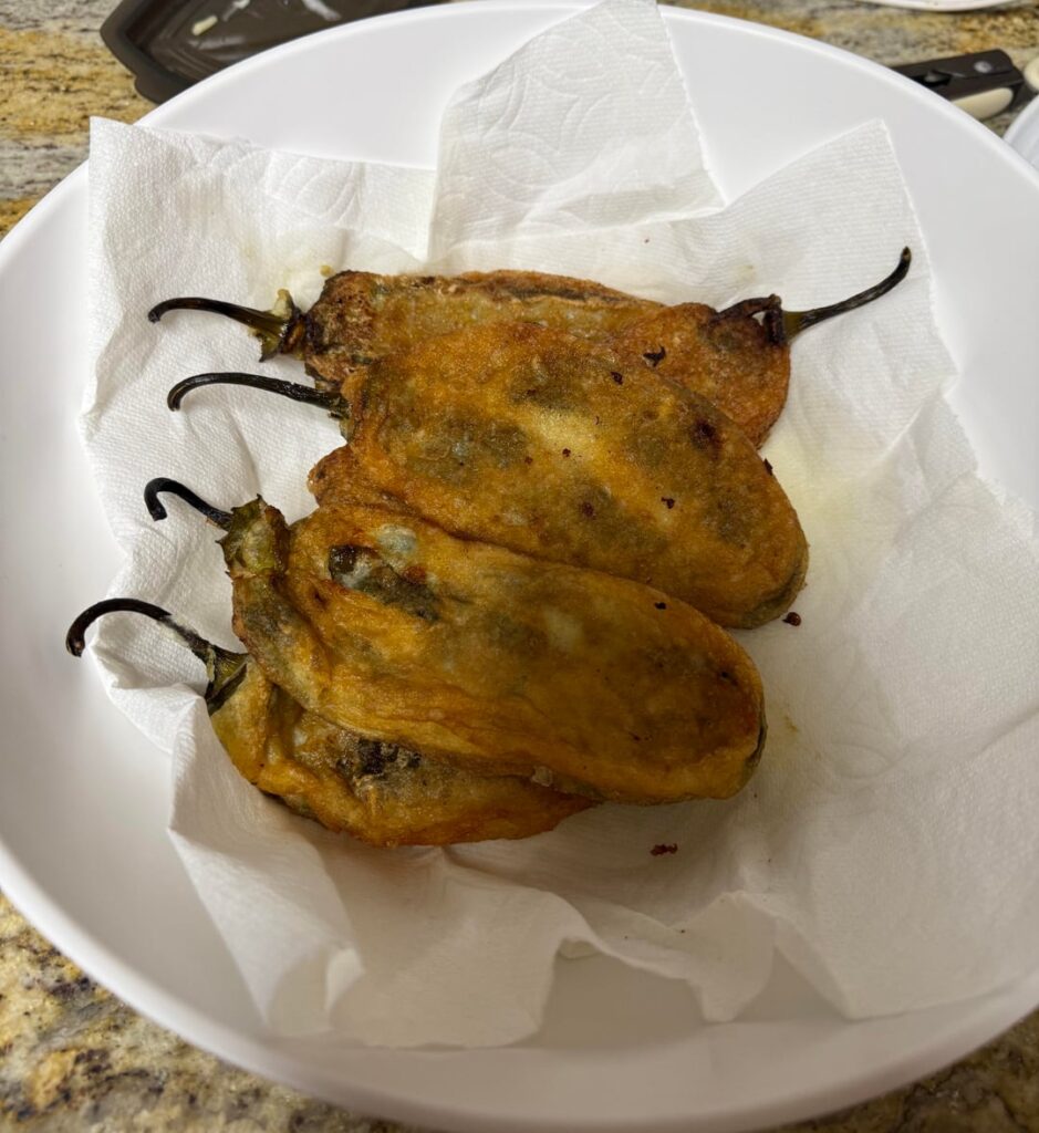 My first time making Chiles Rellenos!