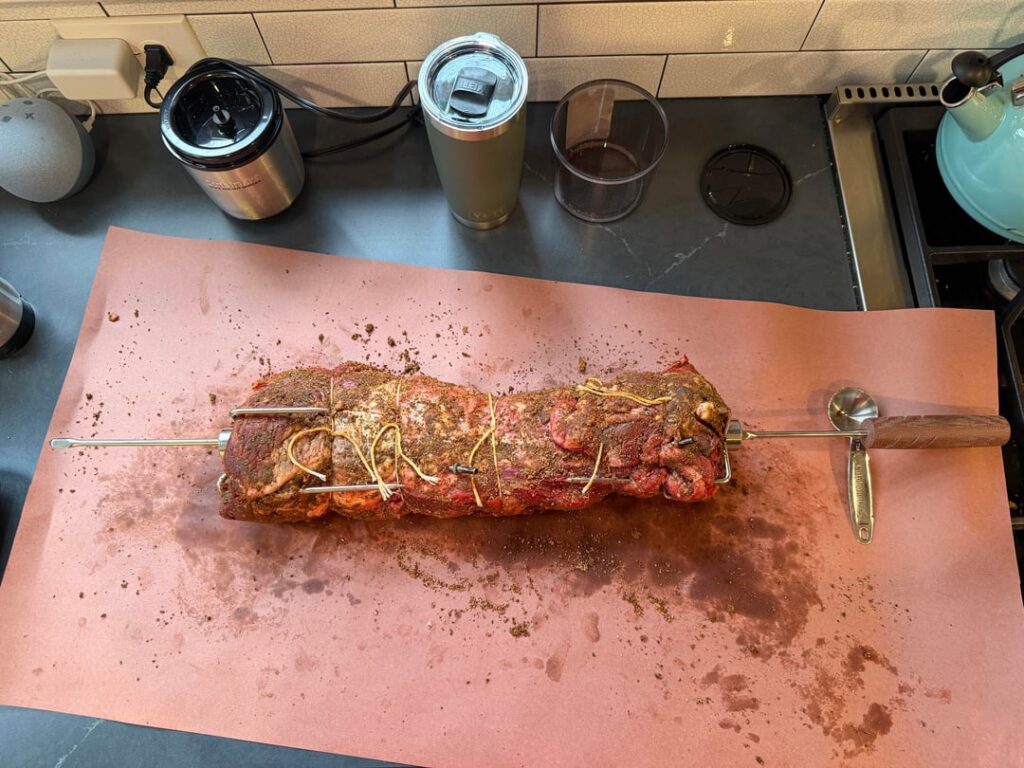 Whole Beef Tenderloin on BGE Rotisserie