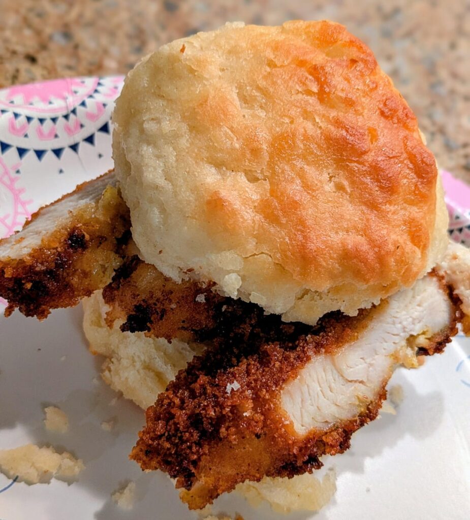 Milk-kefir Biscuits with my chicken schnitzel (swipe)