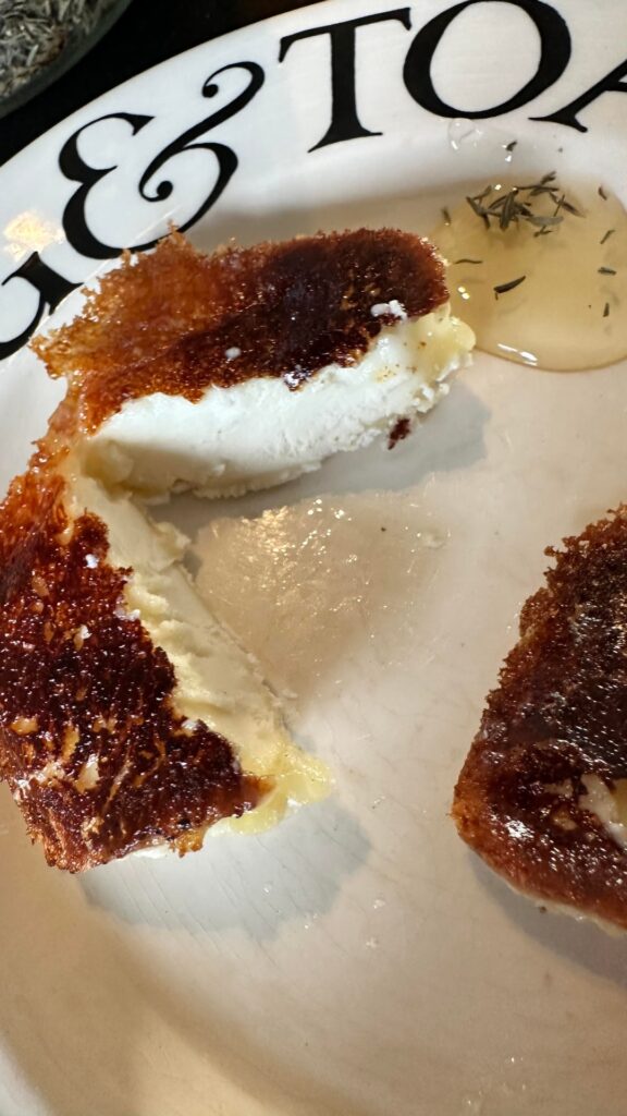 Pan-fried Chavignol is brilliant