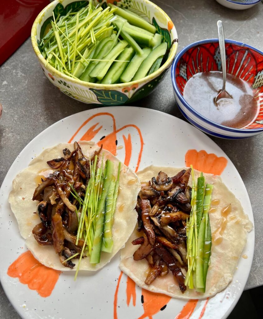 Homemade duck pancakes