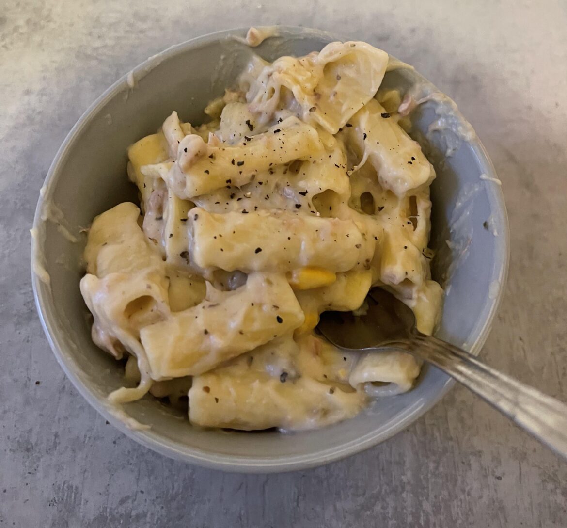 Homemade Creamy Tuna & Sweetcorn Rigatoni
