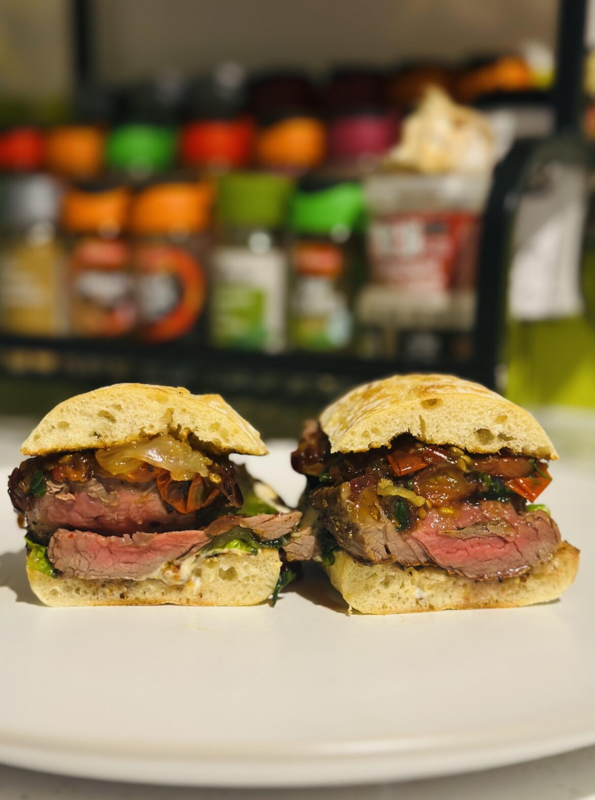 Steak sandwich with homemade relish