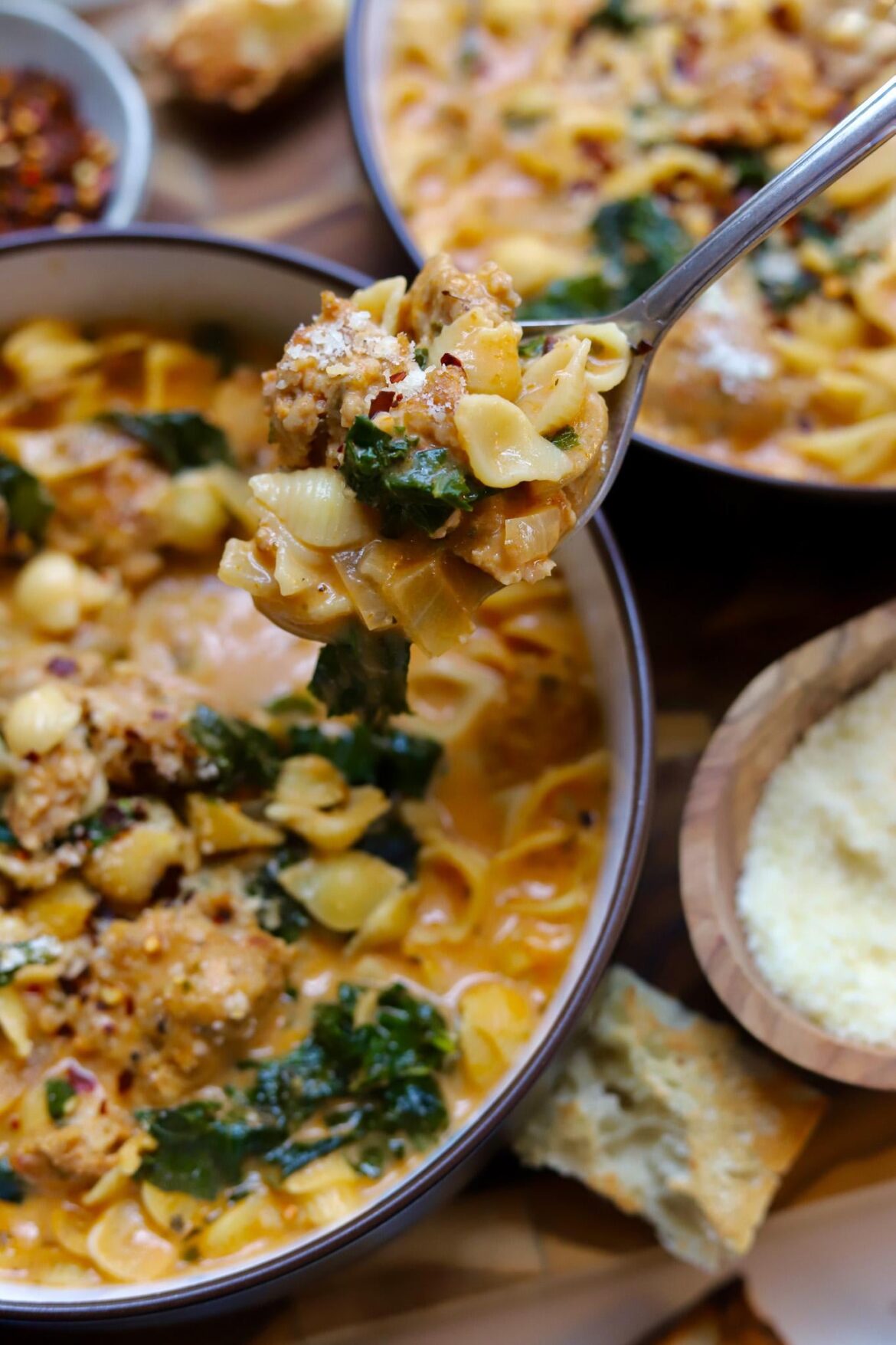 Cozy Italian Soup with Homemade Chicken Sausage