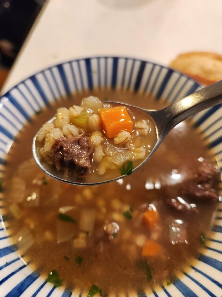 Beef barley soup. Perfect way to follow up a snowy day (yesterday)