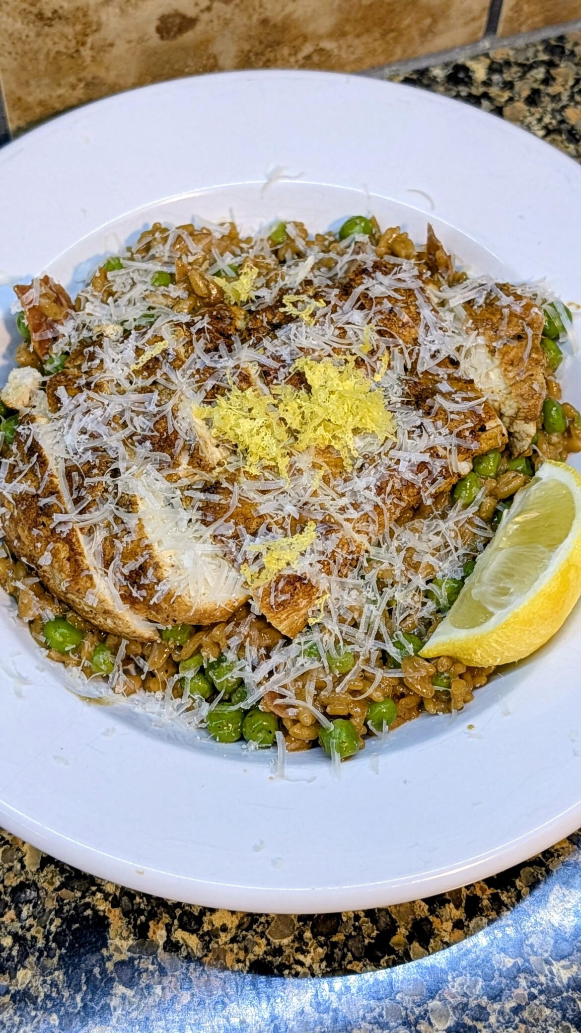 Chicken & Prosciutto Spring Pea Risotto