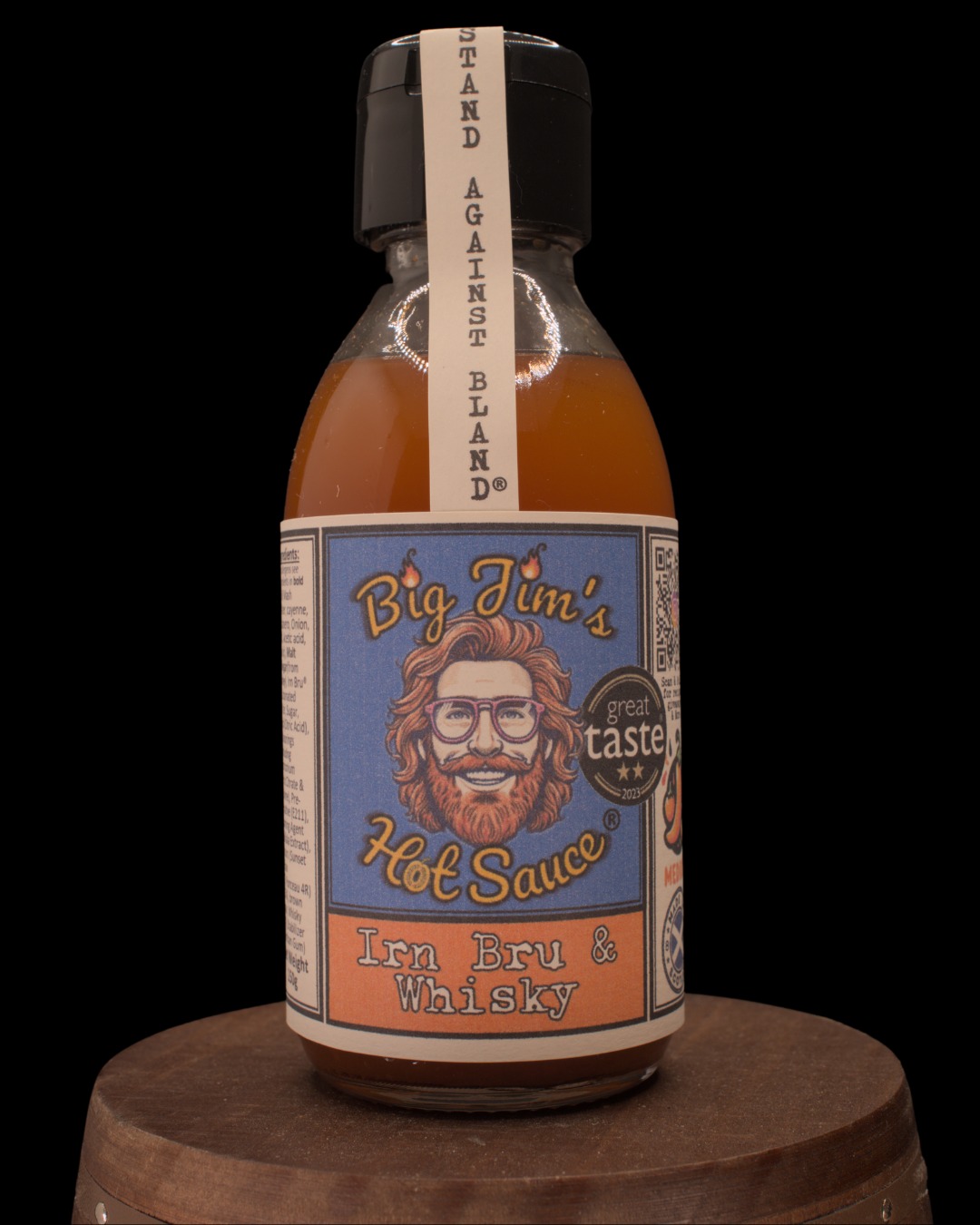 Bottle of Big Jim's Irn Bru & Whisky Hot Sauce.