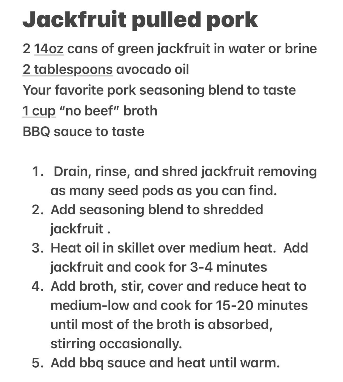 Jackfruit pulled pork.