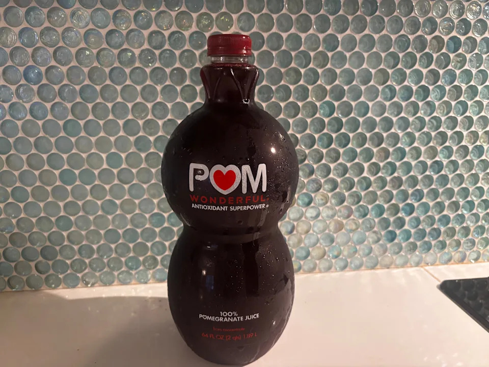 Bottle of POM pommegranite juice