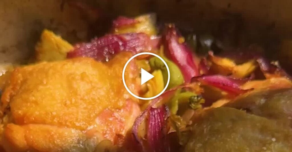 Spicy Vinegar Chicken Over Artichokes