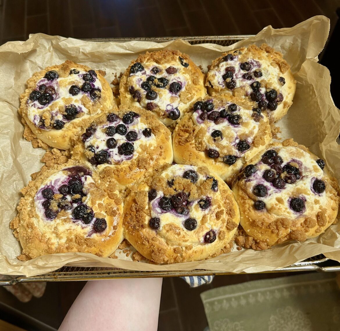 I made blueberry muffin brioche danishes from scratch today. We tore them UP