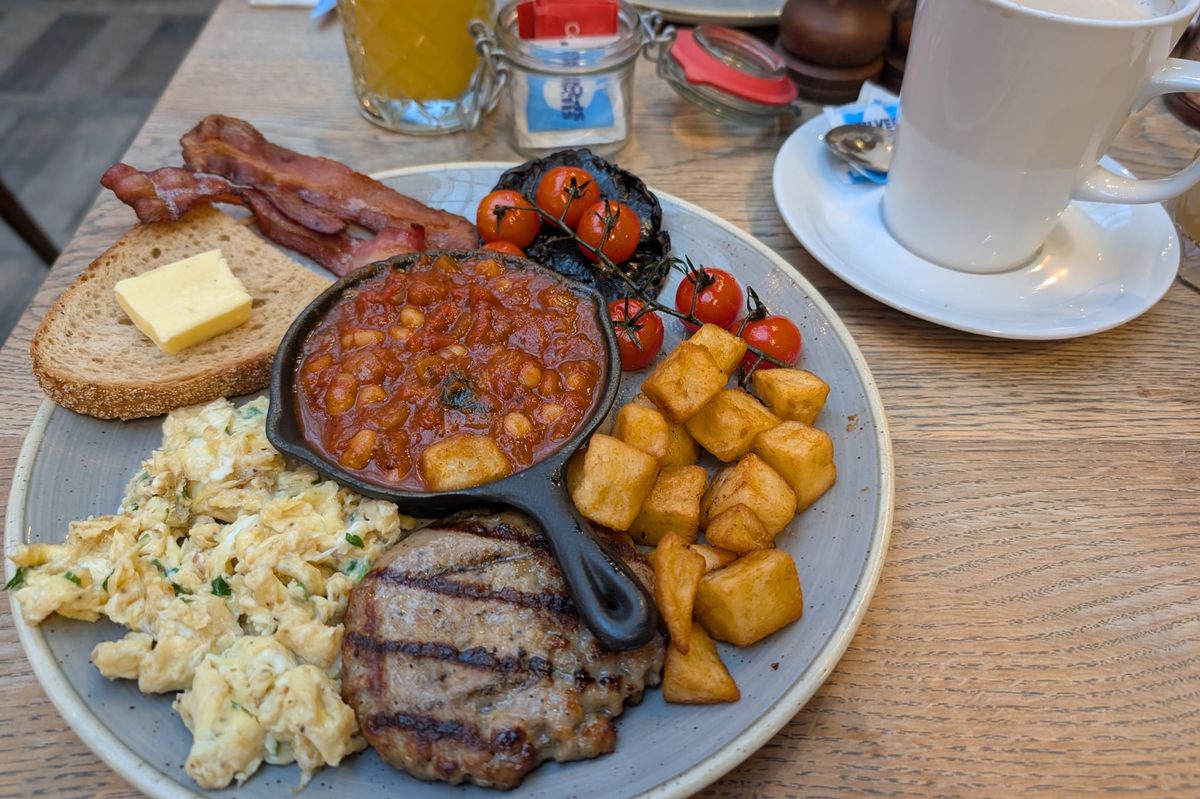 Full English breakfast at Wildwood, Liverpool