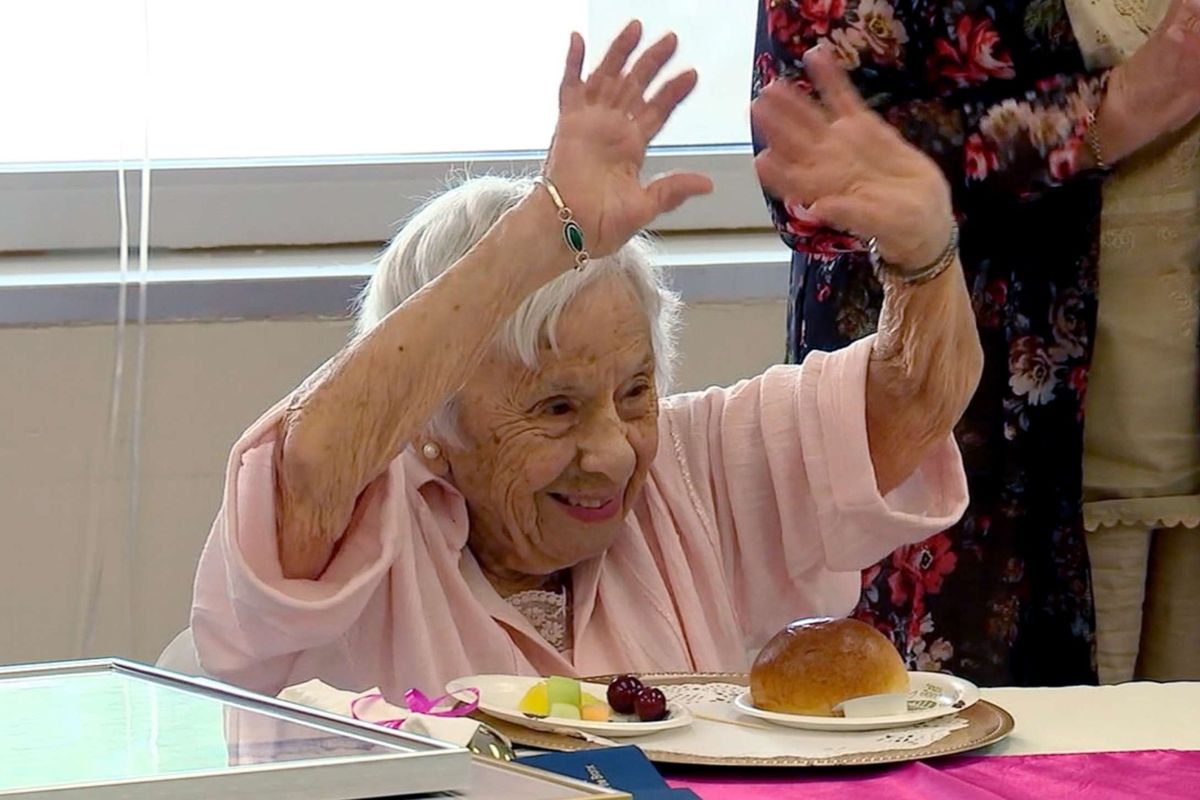 Pictured here on her 107th birthday, Louise Jean Signore
