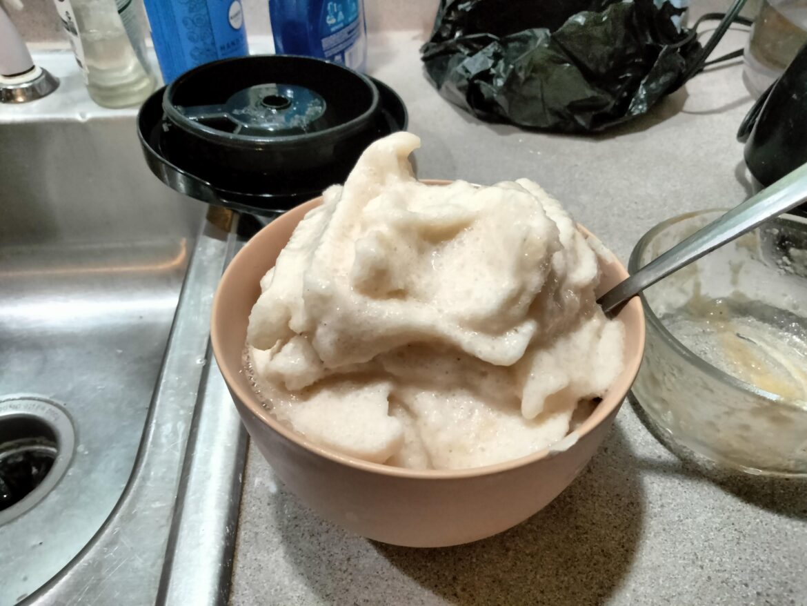 Blender applesauce ice fluff, take 2