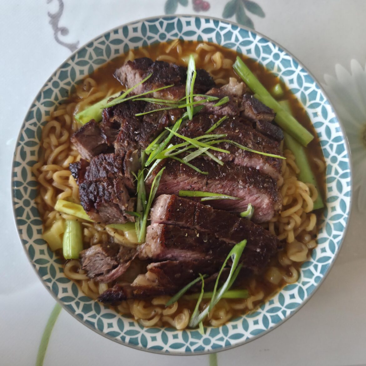 Ribeye and ramen