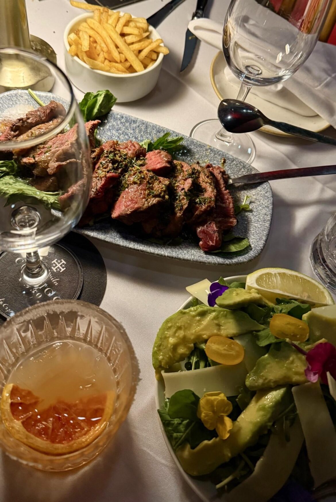 Chimichurri Fillet, Salad and Fries.