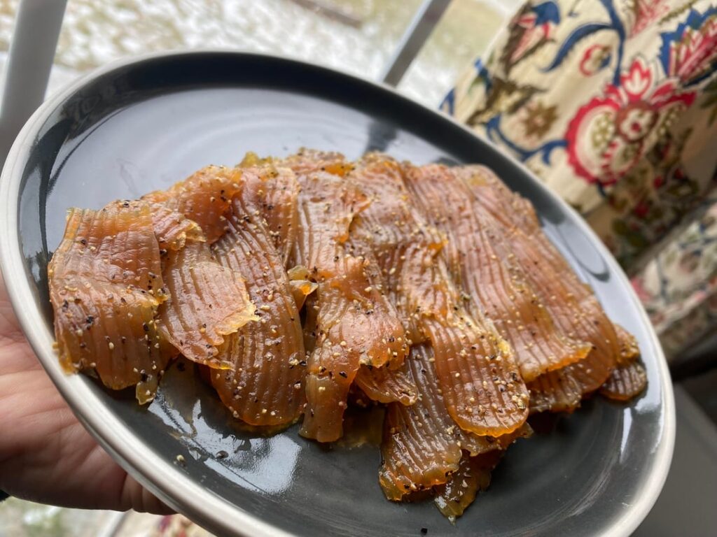 No fish were harmed in the making of this konjac smoked salmon