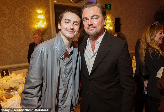 DiCaprio faces heavy competition against Marty Supreme's Timothée Chalamet (L, pictured last Friday), Jay Kelly's George Clooney, Blue Moon's Ethan Hawke, No Other Choice's Lee Byung-hun and Bugonia's Jesse Plemons