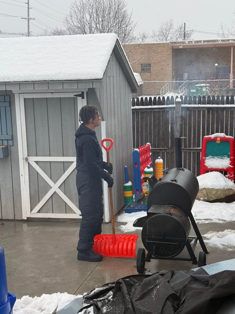 My 15 Year Old at Work. He's been Up Since 4am. I'm Such A Proud Mam. Swipe To See The Pork Shoulder Roast.