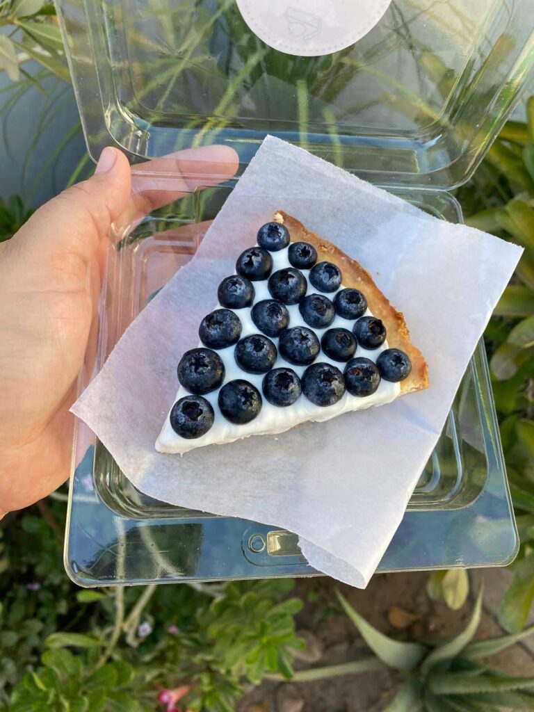 A perfect slice of pie with blueberries, do you like blueberries???