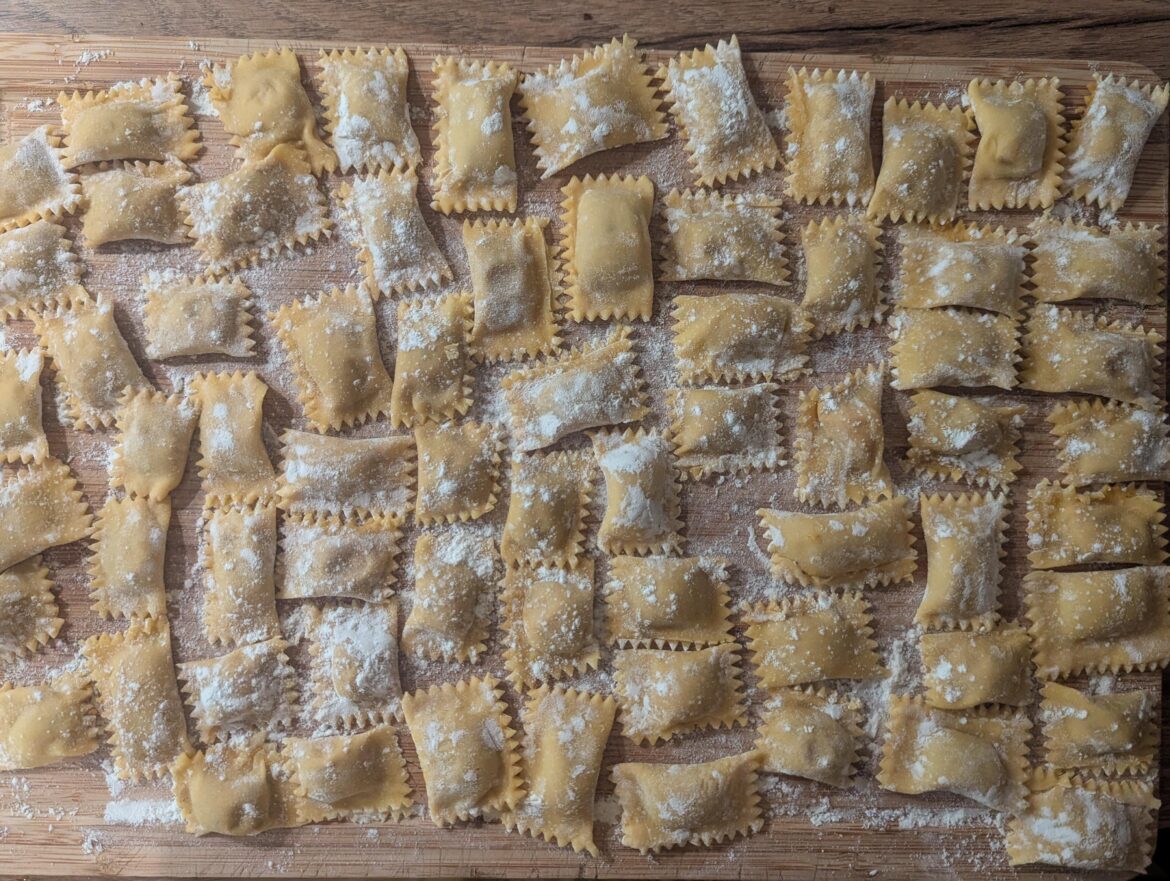 Ravioli butternut-mushroom-walnut