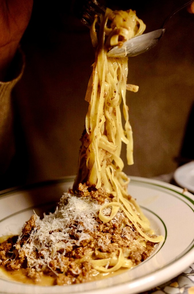 Manifattura’s tagliatelle with ragu, Emilia Romagna style, is cooked all day to get just right — and is deliciously worth the wait.