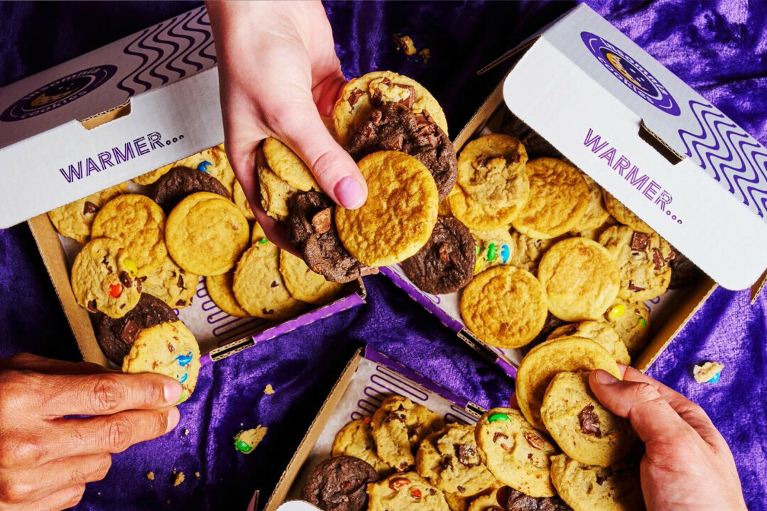 Oven-warm cookies delivered to your door. That's the munchies dream, dude. (Photo via Facebook)