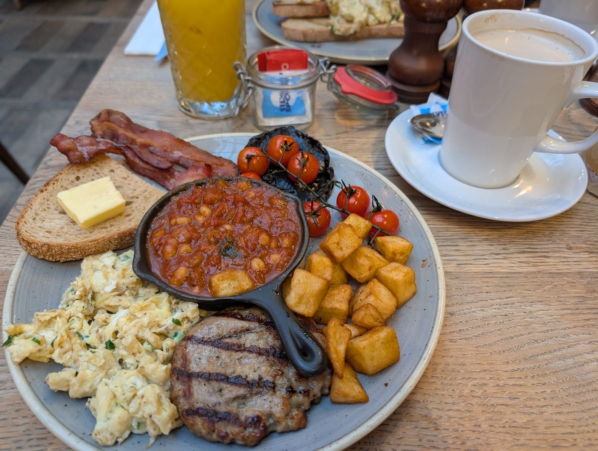 Full English breakfast at Wildwood, Liverpool